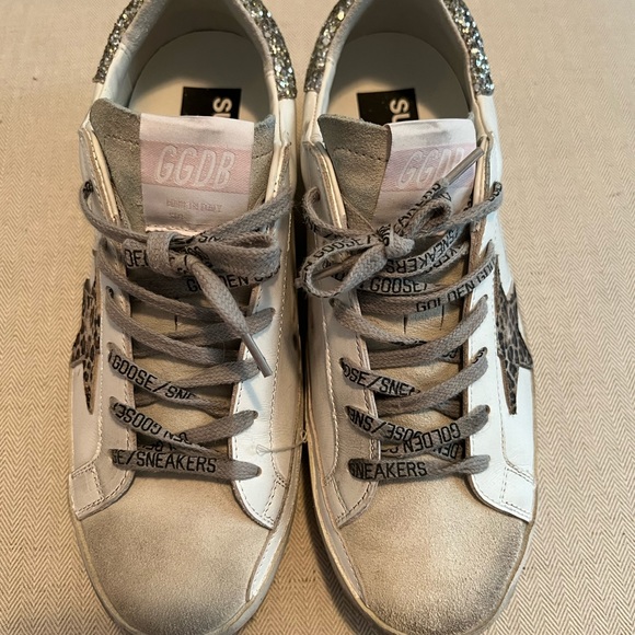 Golden Goose White and Silver Sneakers - Picture 1 of 5